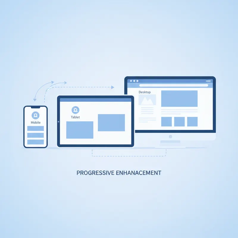 Design responsive mobile-first avec smartphone affichant une interface optimisee